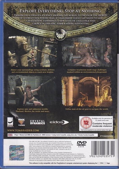 Tomb Raider: Underworld - PS2 (B Grade) (Genbrug)